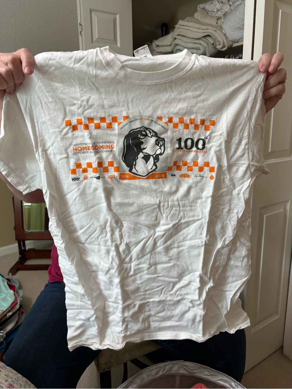 University of Tennessee Homecoming 100th Anniversary White Graphic Tee